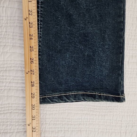 Indigo Skins Bootcut Jeans Men's 36x30 Contrast Stitch Flap Pkt Embroidery NWT - Picture 15 of 16